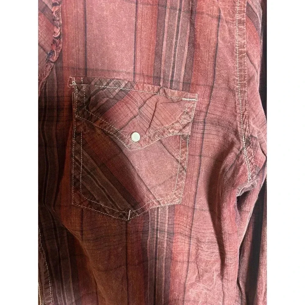Vintage Rare unusal Levi’s Men’s Western Pearl Snap Button Shirt Size L